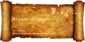 Mizsei Ágnes névjegykártya